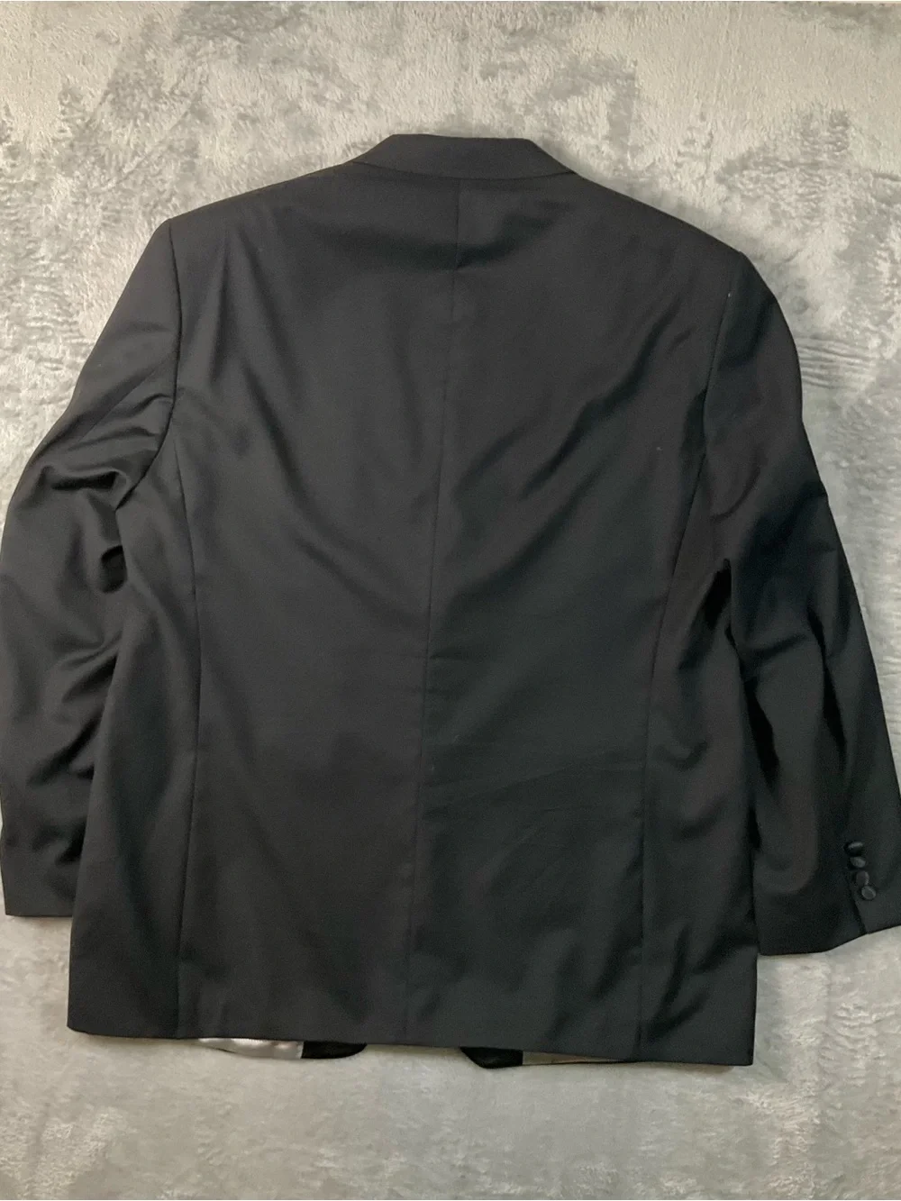 Calvin Klein Tuxedo Jacket Men’s 46R Wool Satin Lapel Trim Black